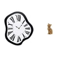 thumbnail image 1 of Reloj de pared,Reloj de pared interior nórdico con números romanos,Relojes distorsionados Reloj electrónico de lujo moderno,Figura de escritorio,Estatua de gato,linda decoración para, 1 of 8