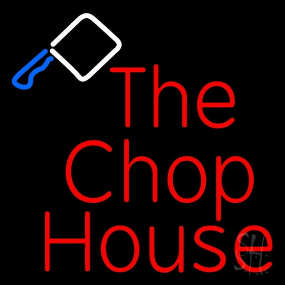 The Chophouse Double Stroke LED Neon Sign 16 x 16 - inches, Clear Edge Cut Acrylic Backing, with Dimmer - Bright and Premium built indoor LED Neon Sign for restaurant window and interior decor.