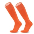 thumbnail image 2 of ZACPNCV Knee High Soccer Socks for Boys Girls Non Slip Cushioned Sole High Tube Socks Solid Color Elastic Calf Football Training Socks Orange, 2 of 5
