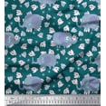 thumbnail image 1 of Soimoi Poly Georgette Fabric Cute Elephant Kids Printed Craft Fabric by The Yard 52 Inch Wide, 1 of 3