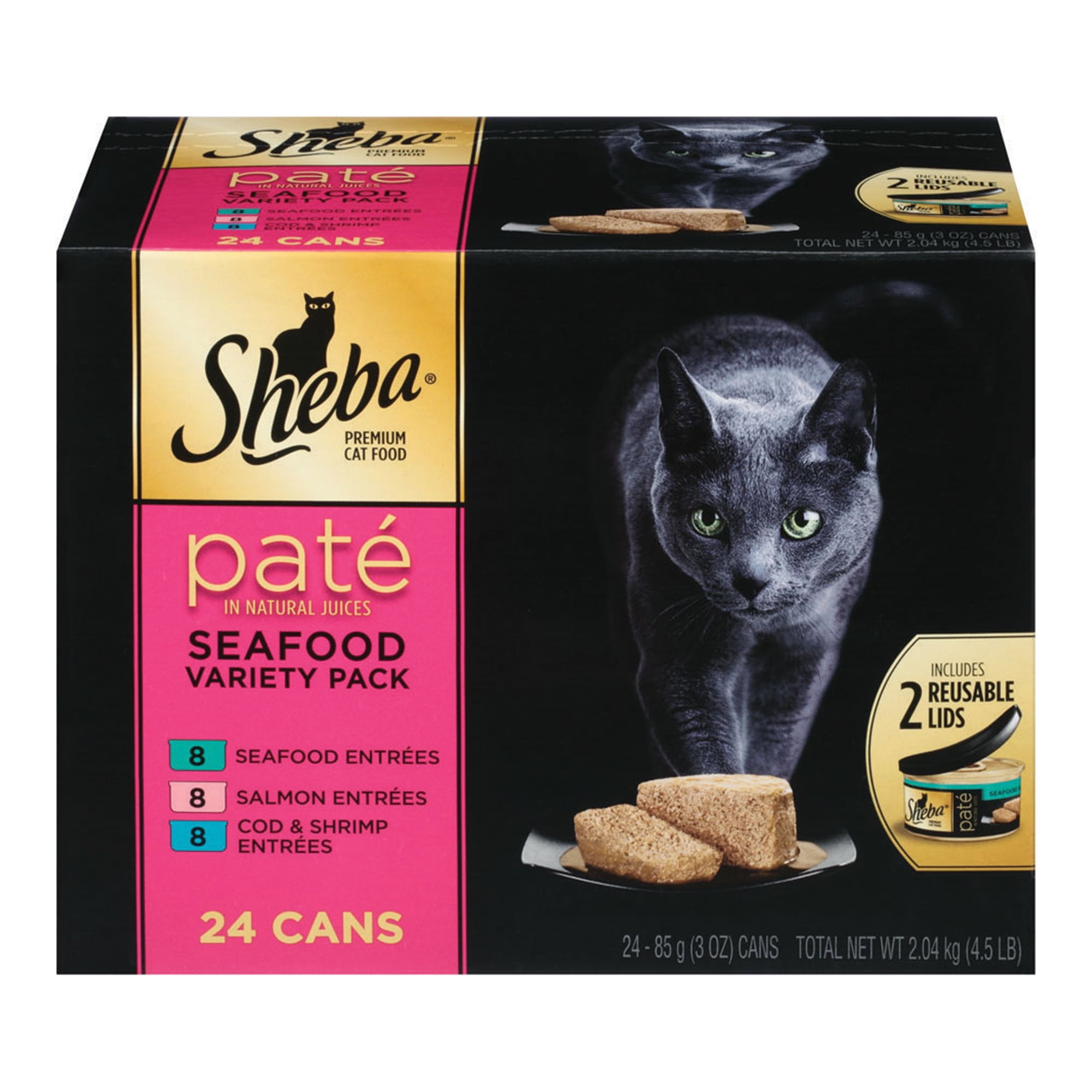 Sheba Variety Pack Premium Pate Premium Canned Cat Food, 3 oz, 24Pack