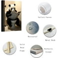 thumbnail image 5 of ZHONGYUTONG Funny Bathroom Wall Art Panda Reading Newspaper on Toilet Poster Prints Cute Animal Canvas Picture for Toilet Restroom Wall Decor Framed (28.00" x 42.00"), 5 of 6
