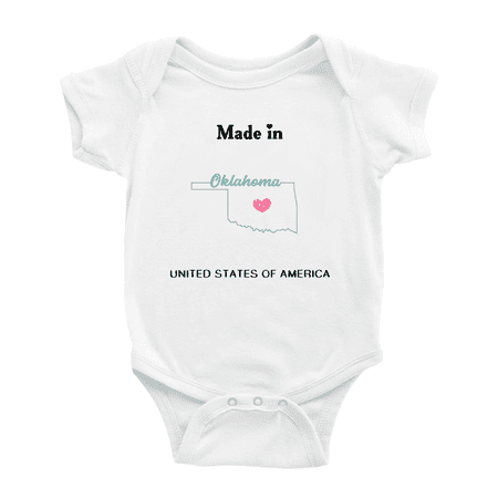 

Made In Oklahoma United States of America Baby Clothing Bodysuit 3-6 Months