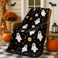 thumbnail image 5 of The Big One Plush Halloween Throw Blanket, Peaceful Ghosts Design, Black Cozy 60" x 72", 5 of 7