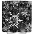 thumbnail image 2 of Christmas Snowflake Shower Curtain Set, Christmas Shower Curtains for Bathroom, Winter Black Shower Curtain Christmas Decorative Shower Curtains,36X72IN, 2 of 6
