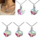 thumbnail image 2 of Collar de urna de cremación con cristales de arcoíris en forma de corazón para cenizas, colgante con dije de cremación en forma de corazón, recuerdo conmemorativo, joyería, 2 of 5