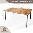 thumbnail image 3 of Costway Patio Rectangular Acacia Wood Dining Table with 1.9''Umbrella Hole Indoor&Outdoor, 3 of 11