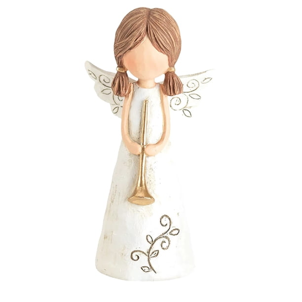 Querubín de la celebración de la trompeta de oración soplando casa de resina Adornos Artesanía