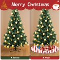 thumbnail image 4 of 30 Inch Christmas Tree Skirt – Velvet Plush Tree Mat, Soft Thickened Polyester with Red Ties, Single-Sided Printing, Available in 30in/36in/48in, Perfect for Holiday Xmas Tree Decoration, 4 of 7