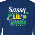 thumbnail image 4 of Inktastic Saint Patrick's Day Sassy Lil' Lassie with Shamrocks Long Sleeve Youth T-Shirt, 4 of 5