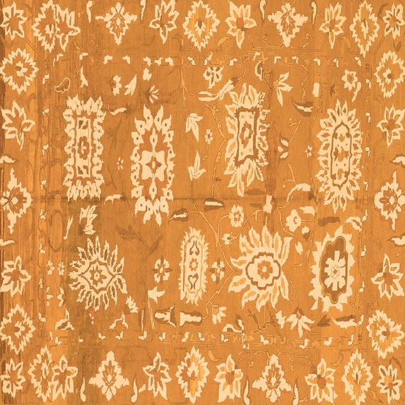 Ahgly Company Indoor Square Abstract Orange Modern Area Rugs, 6' Square