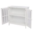 thumbnail image 1 of FCH Transparent Double Door Side Cabinet White, 1 of 14
