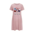 thumbnail image 5 of Sleepshirts for Women Soft Cotton New Independence Day Nightgown for Women Short Sleeve Graphic Printed Sleep Shirt Round Neck Nightdress 2025 New Pinky XL, 5 of 5