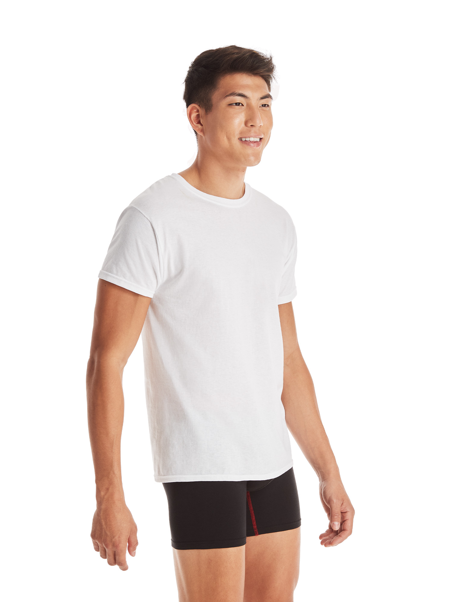 Hanes Men's White Crew T-Shirt Undershirts, 3 Pack - image 5 of 9