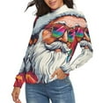 thumbnail image 2 of HOHOHO Gay Santa Rainbow Women's Turtleneck Sweater Long Sleeve Ribbed Fitted Turtle Neck Casual Fall Winter Collection Top S, 2 of 4