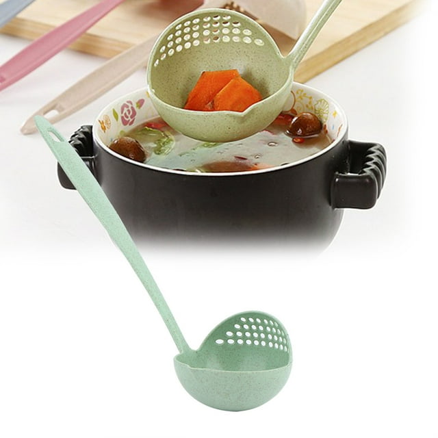 Cuchara, 2 en 1 Cuchara de paja de trigo Cuchara de sopa Artesanía superior