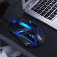 thumbnail image 2 of Ratones para juegos con cable, ratones USB para ordenador con 4 DPI ajustables hasta 1200, 7 modos de retroiluminación Ratones RGB ergonómicos para jugadores de PC portátil, 2 of 7