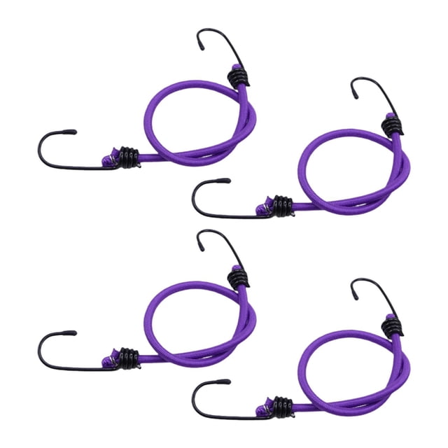Almencla 4 Pièces Mini Cordon Élastique Sangle Élastique Extérieure pour Bâches Randonnée en Plein Air 50cm