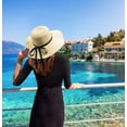 thumbnail image 6 of Peak 2 Peak Women and Men Wide Brim Straw Panama Summer Beach Sun Hat - Adjustable, Fedora, UPF50+Beige, 6 of 6