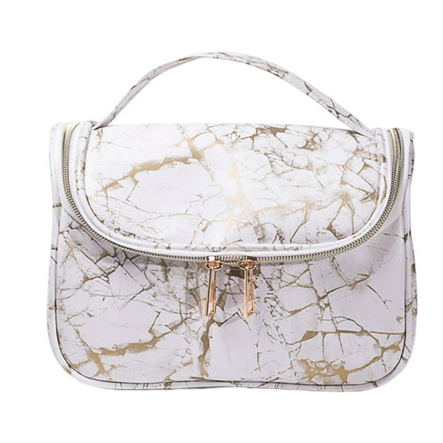 Marble Pattern Cosmetic Bag Storage Carry Handbag Toiletry Bags Holding Container Travel Personal Care Makeup Organizer Type 1