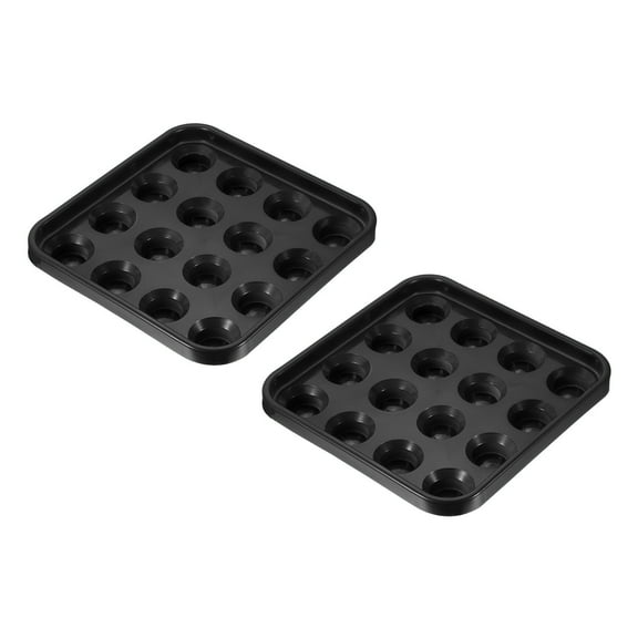 Uxcell Pool Ball Tray Billiard Ball Holder Snooker Storage Tray Pool Table 16 Balls, Black 2 Pack