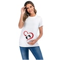 thumbnail image 2 of DPTALR T-shirt de Maternité à Manches Courtes Col Rond Imprimé Lettre pour Femmes, 2 of 5