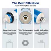 Membrane Solutions Combo Pack Water Filter Replacement Cartridge Compatible GE RO Set GXRM10RBL GXRM10G Reverse Osmosis Systems, 6x Carbon Filters, 3x 75GPD RO Membrane Filter