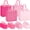 Pink, variant on 36 Pcs Pink Gift Bags Bulk Woven Pastel Pink Gift Bags with Handles Reusable Party Favor Goodie Bulk, Pastel Rainbow Color Tote Bag for Women Wedding Birthday Bridal Shower Decoration