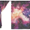 thumbnail image 3 of Floral Outer Space Violet and Pink Nebula Semi Sheer Curtains Window Voile Drapes Panels Treatment-55x78in for Living Room Bedroom Kids Room, 2 Pieces, 3 of 4
