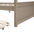 thumbnail image 3 of MERAX  Full Size Canopy Platform Bed with Twin Trundle Light Brown, 3 of 5
