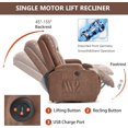 thumbnail image 5 of LuxyHoom Manual Lift Recliner Chair for Elderly with Massage and Heat, Heavy Duty 350 lbs Large Oversized Recliner with Infinite Positions, USB Ports & Cup Holders(Breathable Leather, Brown), 5 of 10