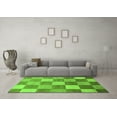 thumbnail image 3 of Ahgly Company Indoor Rectangle Checkered Green Modern Area Rugs, 4' x 6', 3 of 4