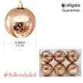 thumbnail image 2 of Allgala 6-PK 3 Inch Luxury Glitter Rich Decoration Christmas Tree Ornament Balls-Rose Gold-XB93107, 2 of 3