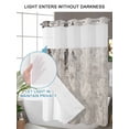 thumbnail image 6 of No Hook Shower Curtain with Snap-in Liner, Gray Brown Waterproof Fabric Bathroom Curtains, Vintage Shabby Texture Making Old Bath Curtains & Mesh Top Window 66"x72", 6 of 9