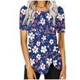 thumbnail image 2 of Teissuly Women's Casual Round Neck Button Printed Short Sleeve Blouse, 2 of 5