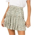 thumbnail image 1 of Falda corta con volantes de playa con estampado floral de cintura alta vintage informal de verano para mujer Wmkox8yi  FGJ1473, 1 of 6