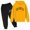Y102-Yellow, variant on NOLDARES Boys Girls Letter Print Clothes, Boy Girl Clothes Fall Winter Outfits Long-sleeved Hooded Sweatshirt Pants 2Pcs Sets(Y102-Black)