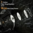 thumbnail image 3 of Dr.Fish Spinning Fishing Reel Gryphon 800-4000 l Crappie Bass Trout Fishing Reel Lightweight 9+1 Stainless BBS 5.5:1 18Lb Max Drag Aluminum Spool, 3 of 9