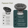 thumbnail image 3 of Ergonomic 360° Rotating Wicker Papasang Chair, Indoor & Outdoor Rattan Chair, Soft Cushion & High-Capacity Steel Frame Are Very Suitable For Living Room, Bedroom & Reading Room, 3 of 7