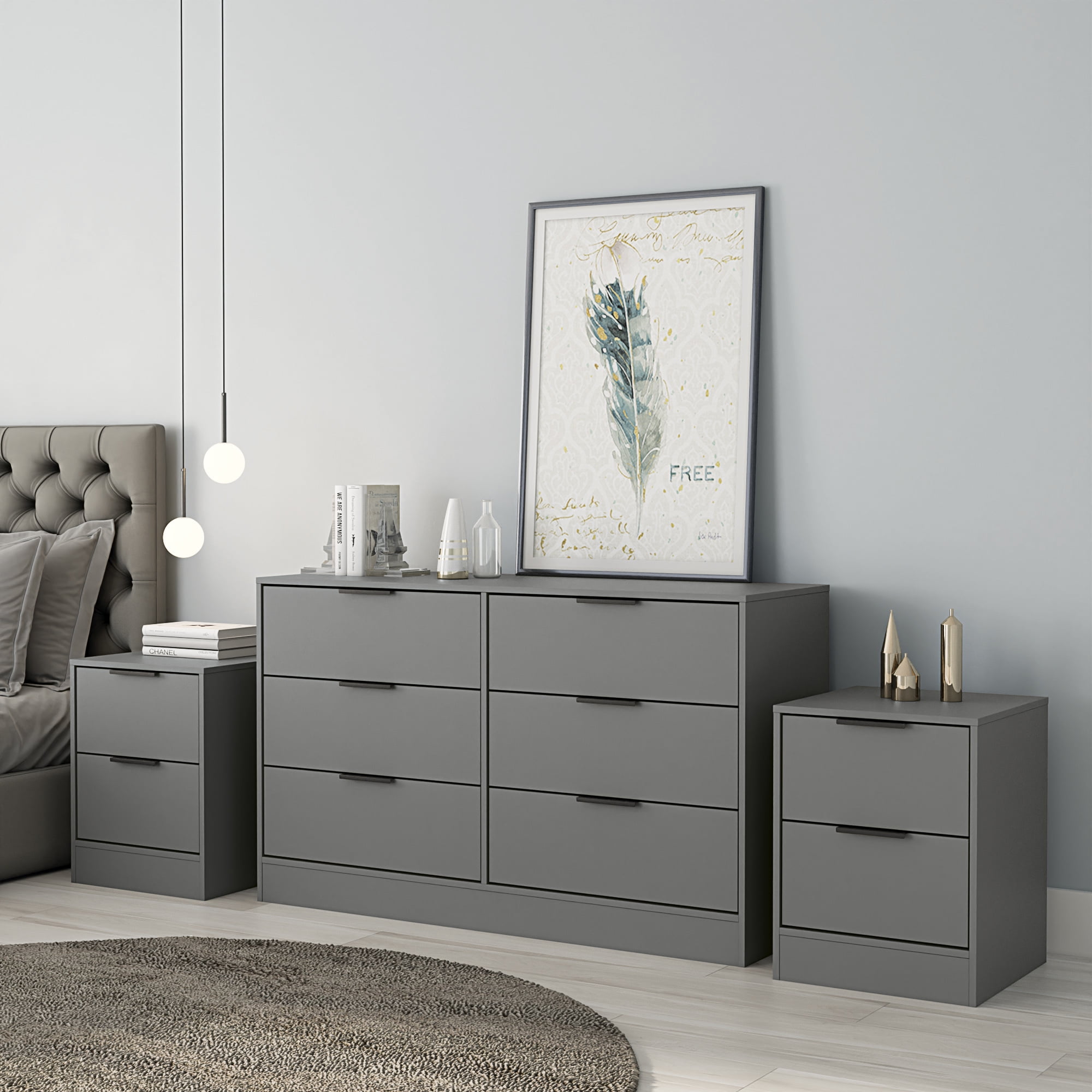 Kappesberg New Fresno 3-Piece Bedroom Set, One 6-Drawer Dresser