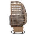 thumbnail image 3 of Outdoor Egg Chair, Swing Chair with 4 Pillows, Thick Soft Padded Back and Arm, Swivel & Rocking Function, Swivel Base, Adjustable Foot Pads, Wicker Egg Chair, 3 of 8
