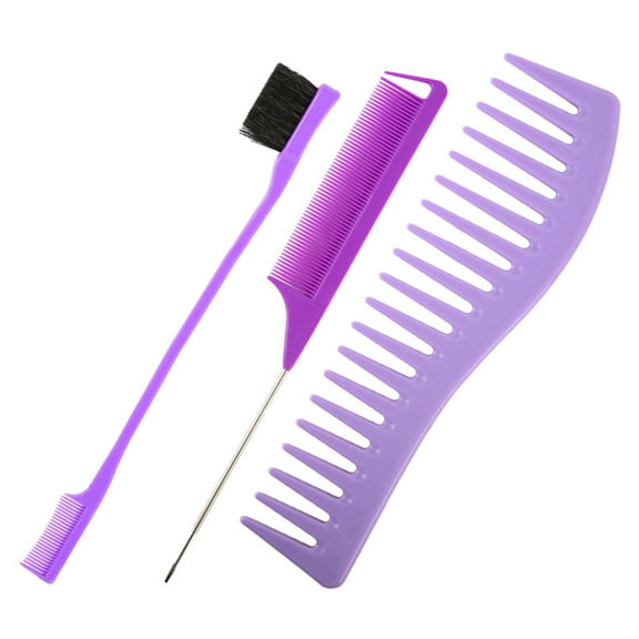 KONTONTY 2 Sets Of 6Pcs Styling Combs Plastic Combs For Hairdressing Supplies In Purple 23.7x2.8x0.5In
