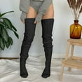 thumbnail image 2 of Nooxsoe Women's Thigh High Socks Over the Knee Cable Knit Boot Socks, Warm Long Stockings Leg Warmers for Winter Outfits Black One Size, 2 of 4