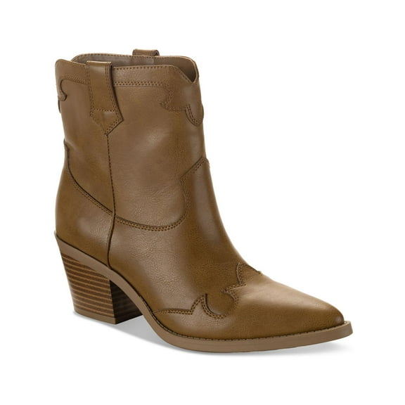 Sun Stone Womens Brennaa Faux Leather Pointed Toe Cowboy, Western Boots