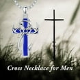 thumbnail image 2 of Cross Necklace for Men - 925 Sterling Silver Cross Deer Antler Fish Hook Pendant - Hunting Jewelry Gifts 22+2, 2 of 4