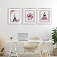 thumbnail image 2 of Parisian Glam with Stripes 3 Piece Gray Framed Print Under Glass Set, design by Christine Simpson Art, 2 of 9