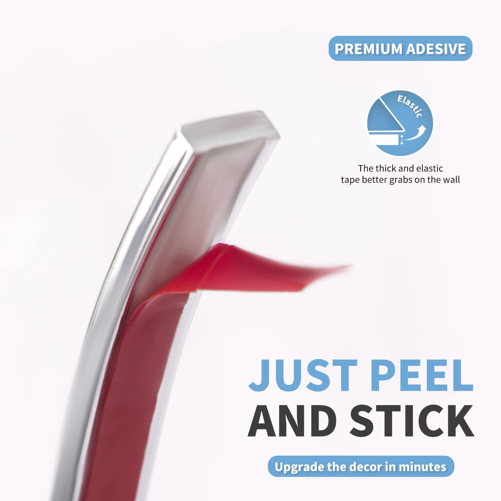 30 Ft Peel And Stick Flexible Vinyl Molding Trim For Wall Tile Edges  Kitchen Backsplash Mirrior Frame In Stainless Steel