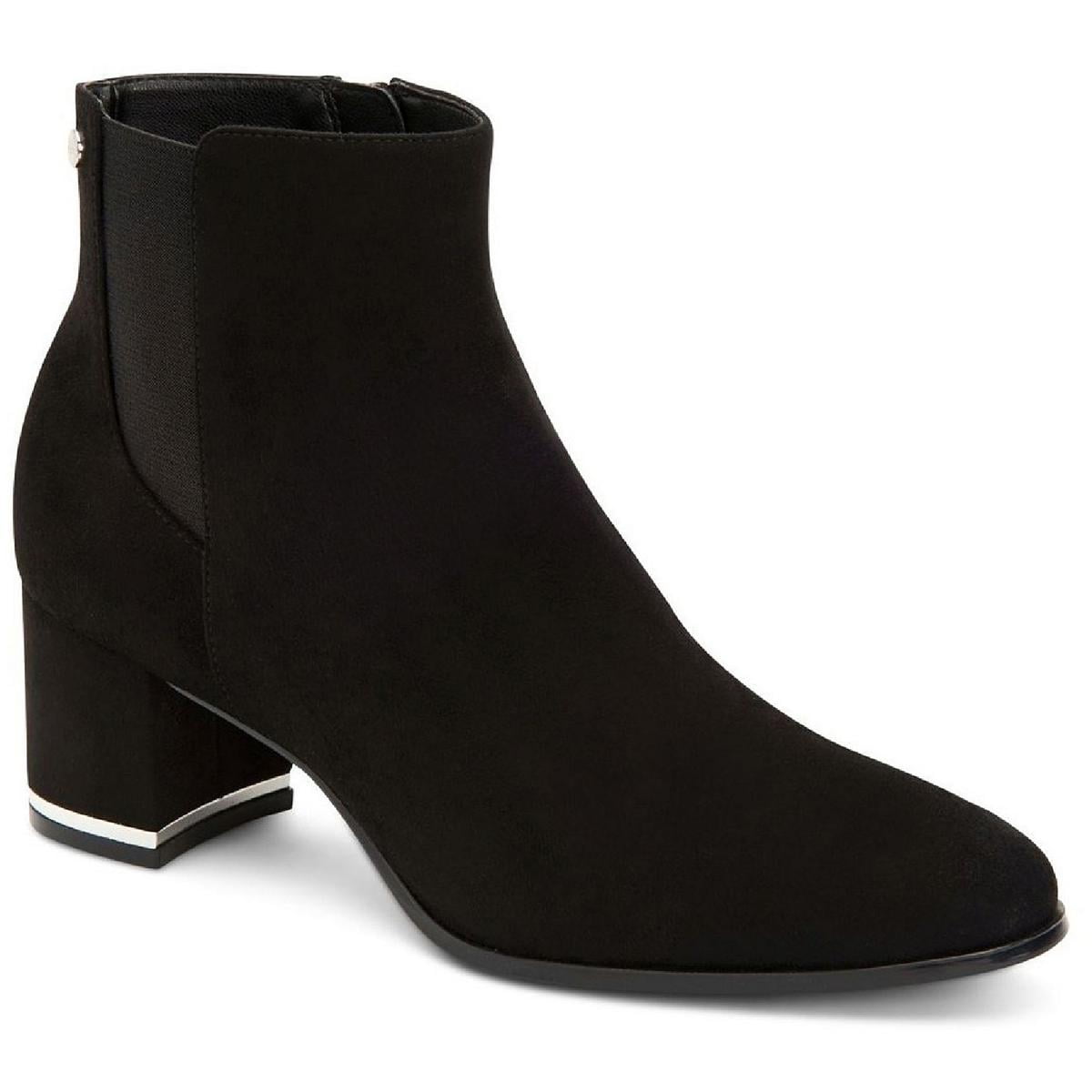 Calvin Klein Womens Fioranna Faux Leather Ankle Boots Black 9 Medium B M