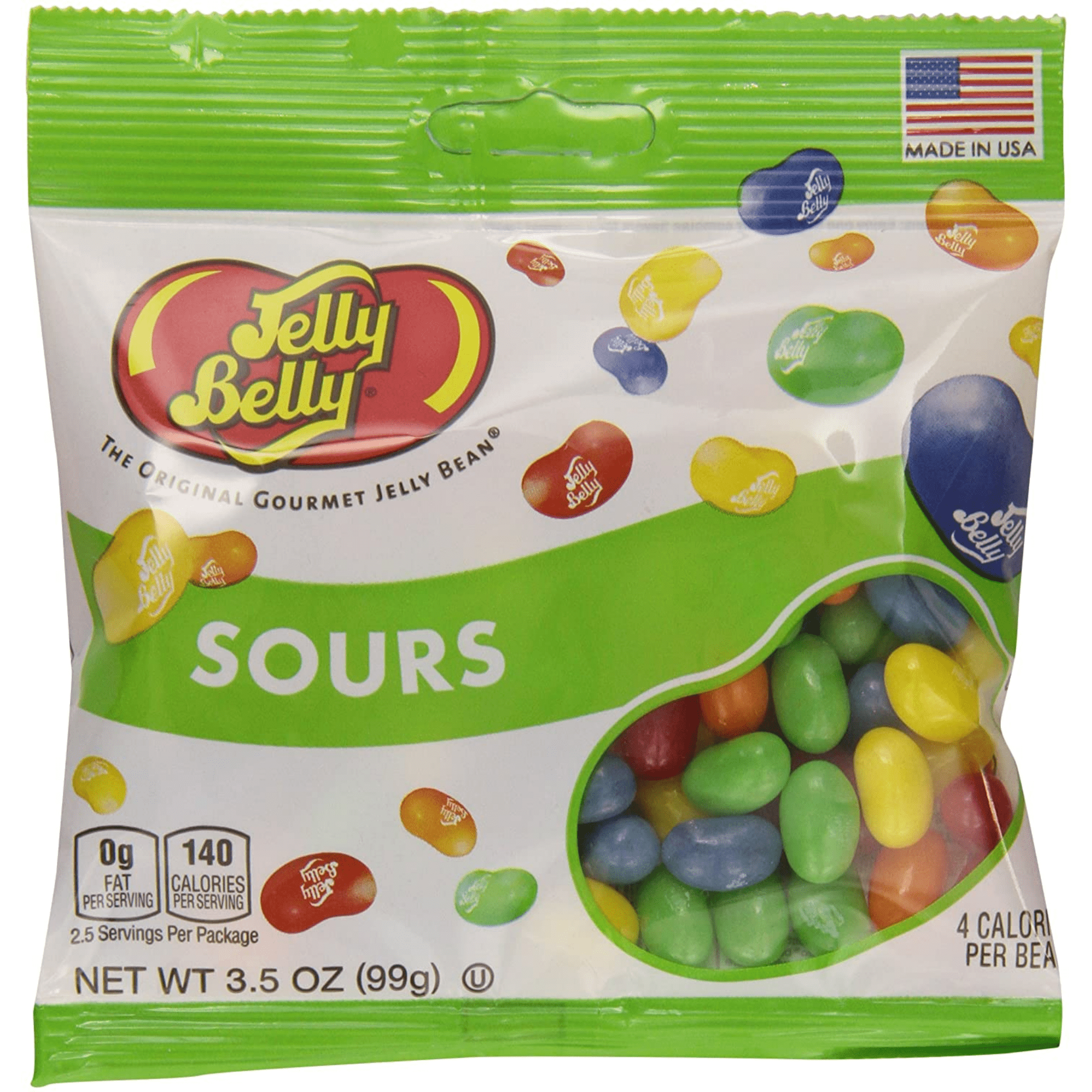 Jelly Belly Gourmet SOURS 3.5 Oz. Grab & Go Bags 12 Case Count