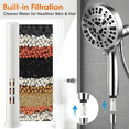 thumbnail image 6 of SPORTS JOY Magnetic Handheld Shower Head,10 Spray Modes,High Pressure Filter Showerhead with Magnetic Bracket & 59" Hose,Soften Hard Water Remove Chlorine (Silver), 6 of 9